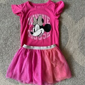 Pink Minnie Mouse Dress with Tulle Skirt